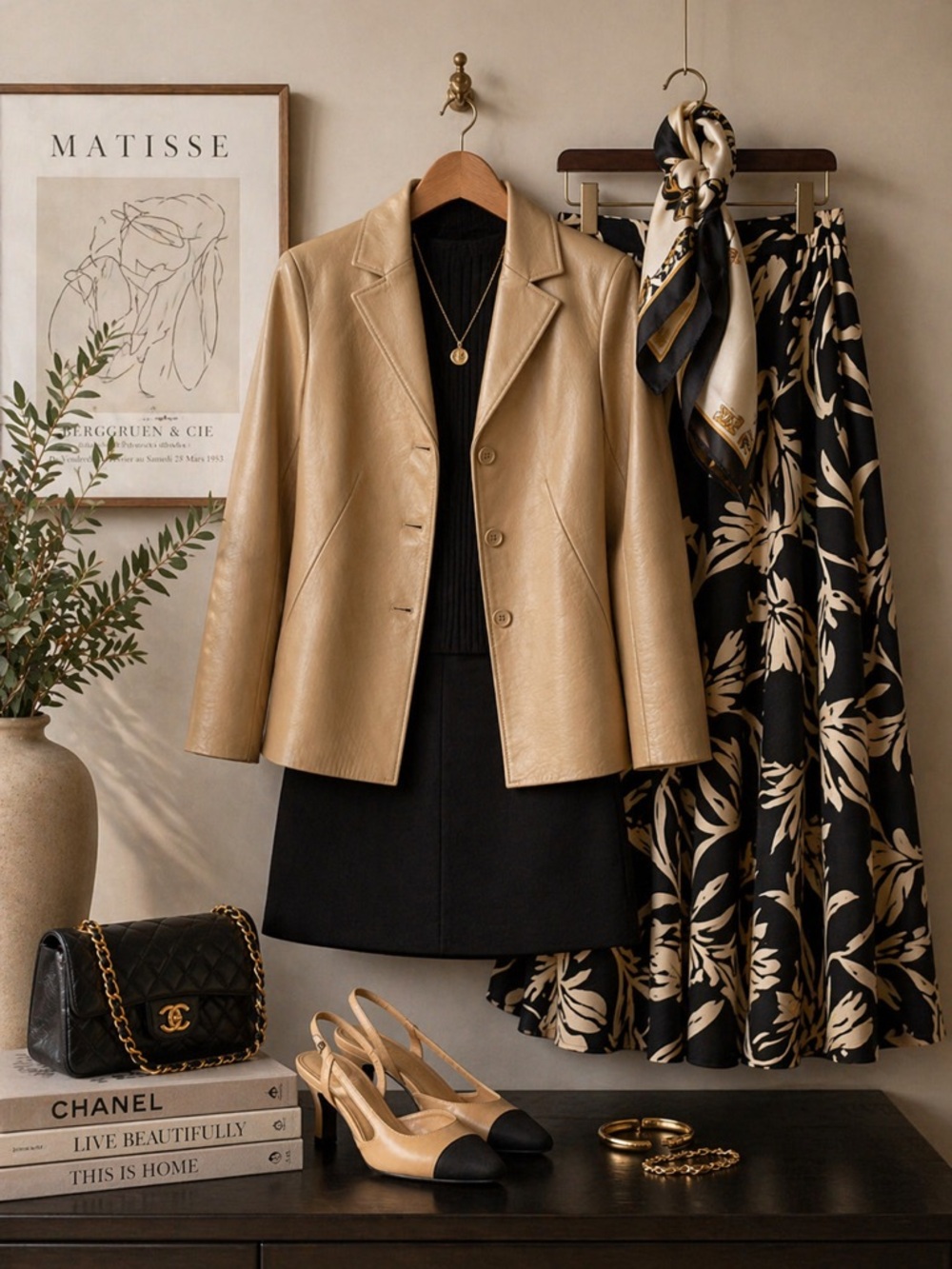 Tan Leather Blazer XS Genuine Lambskin Tailored Minimal Classic Jacket - Picture 7 of 8